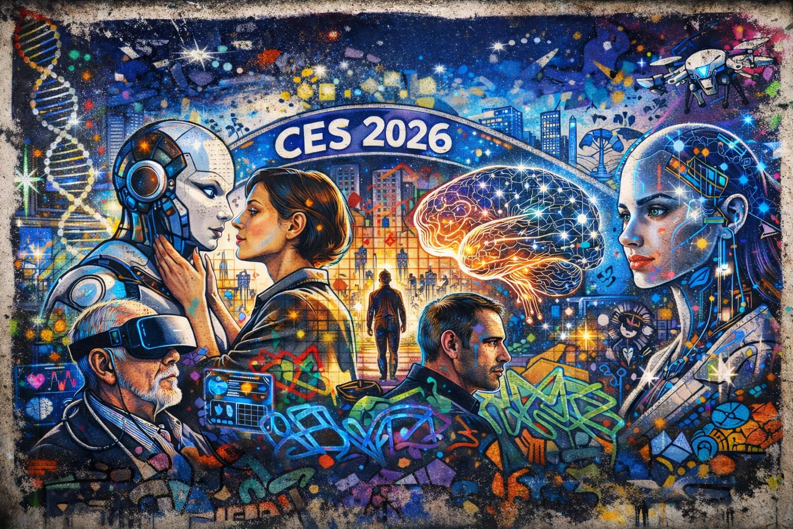 Immagine di copertina sull'Umanesimo Sintetico e il rapporto tra uomo e intelligenza artificiale al CES 2026