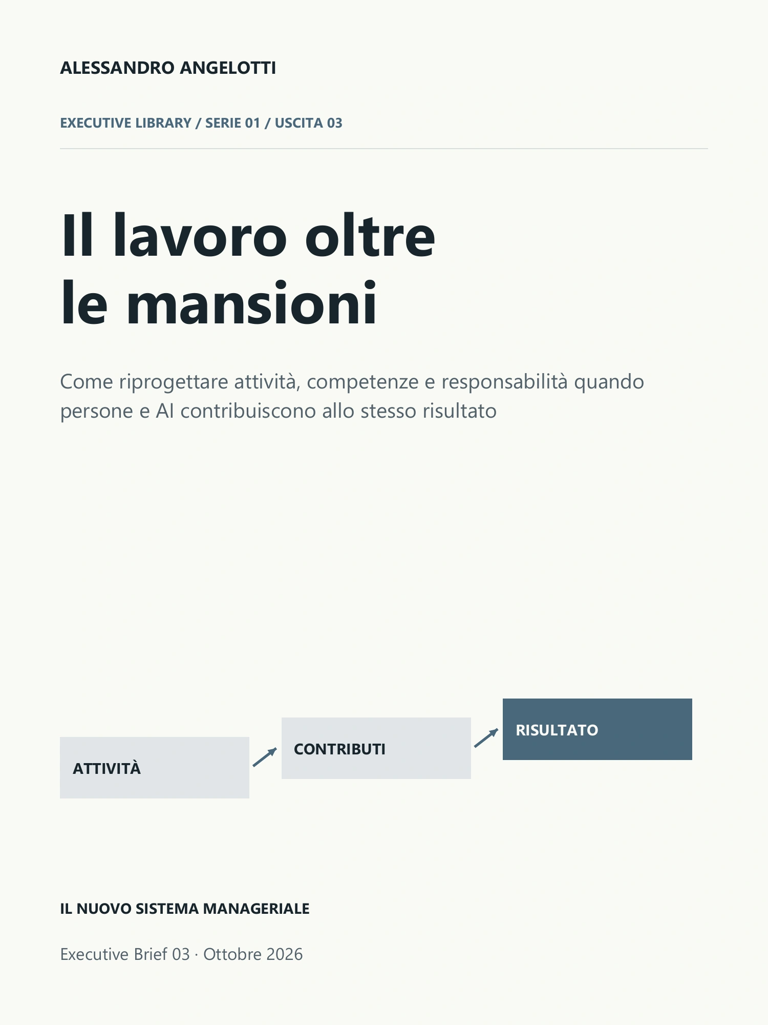 Copertina di Executive Brief 03 · Il lavoro oltre le mansioni