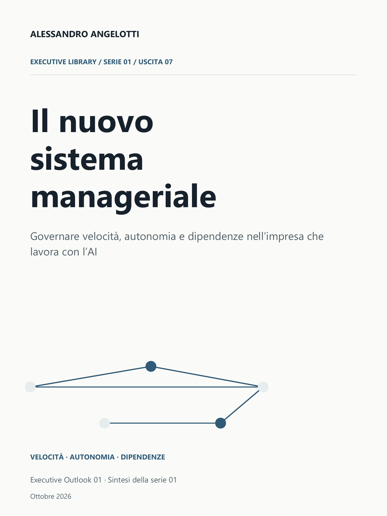 Copertina di Executive Outlook 01 · Il nuovo sistema manageriale