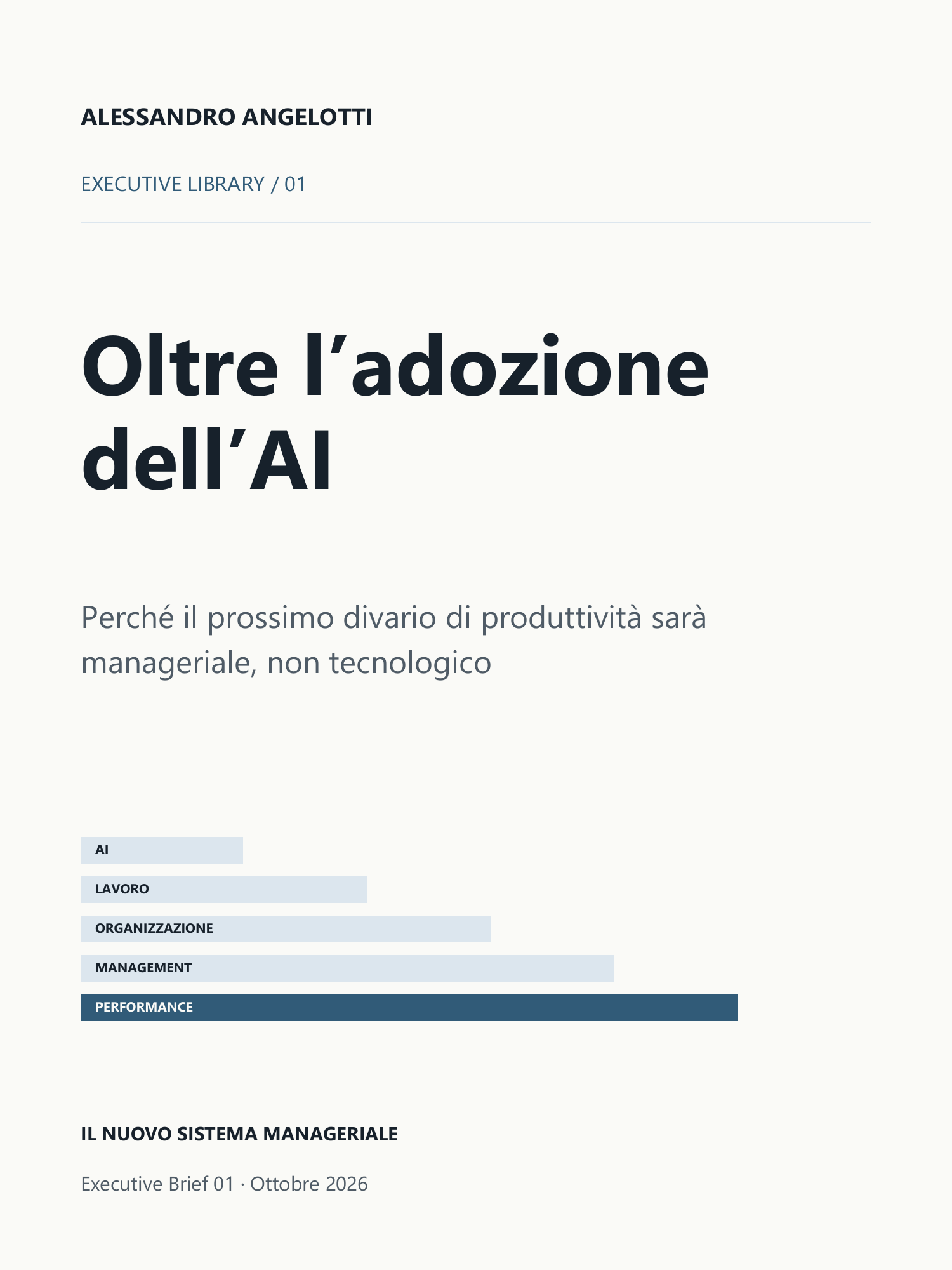 Copertina di Executive Brief 01 · Oltre l’adozione dell’AI